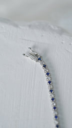 • 藍寶石拼鑽石渾身手鏈 •