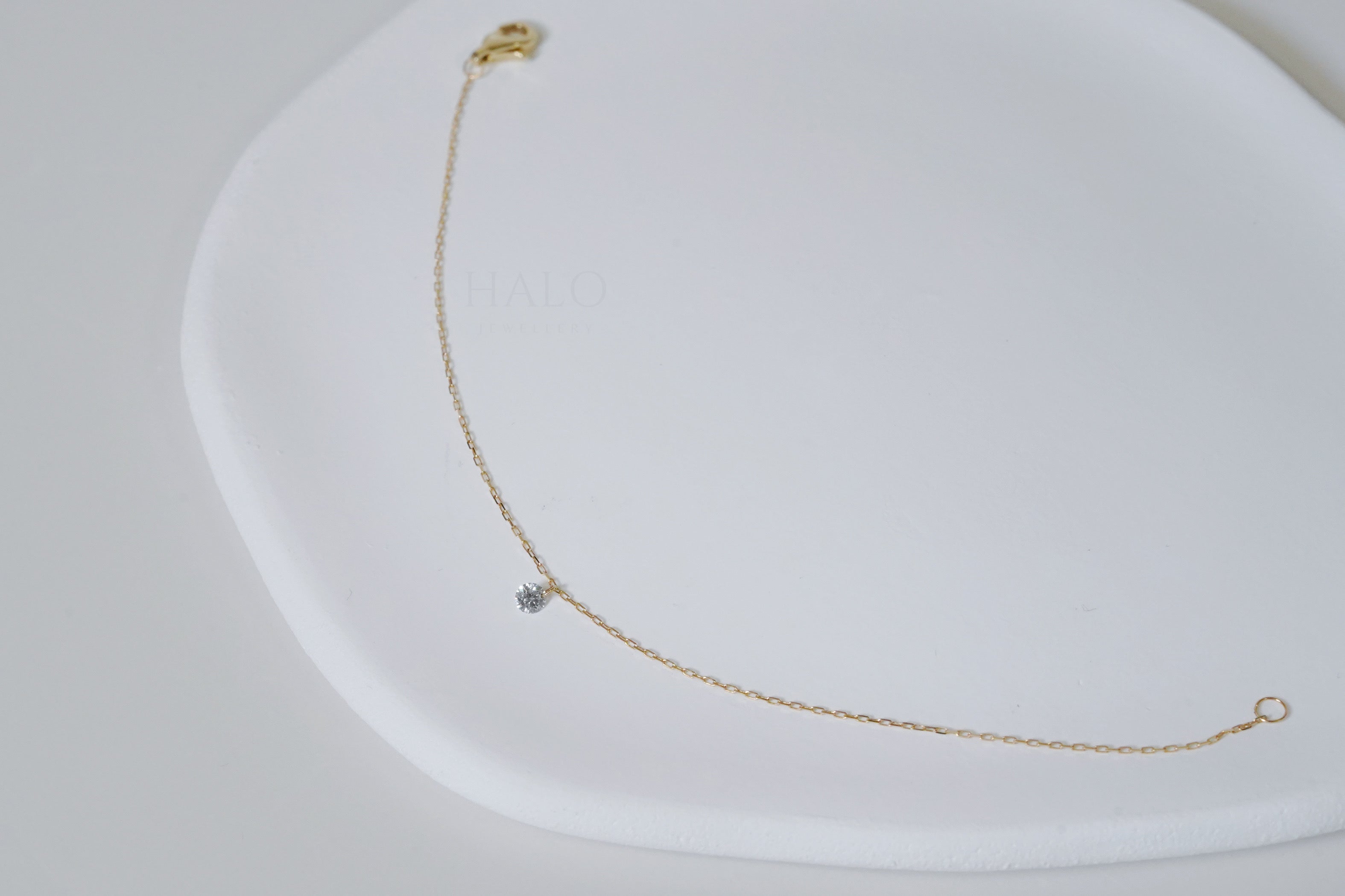 懸浮鑽石手鏈 (單粒）