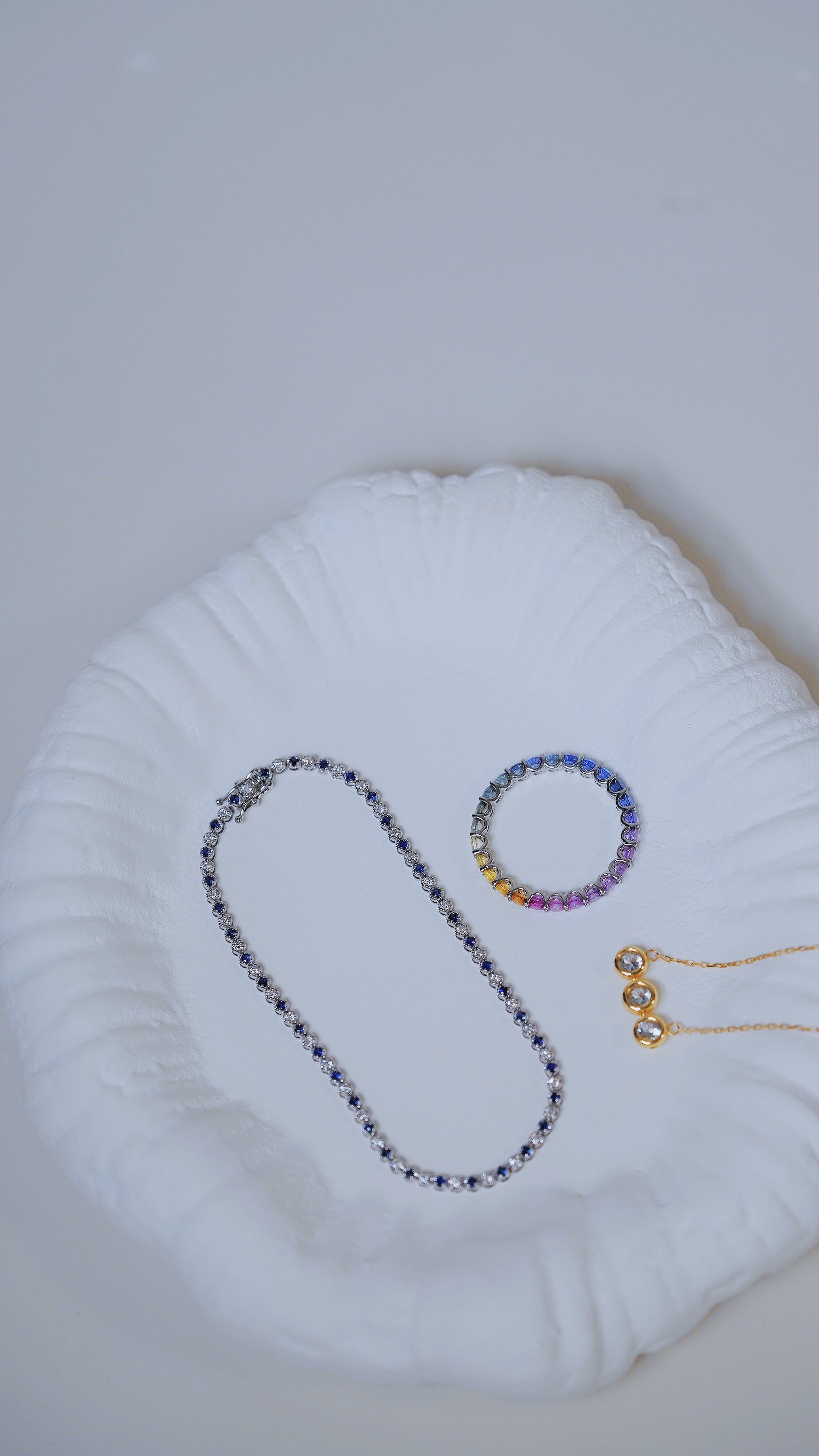 • 藍寶石拼鑽石渾身手鏈 •