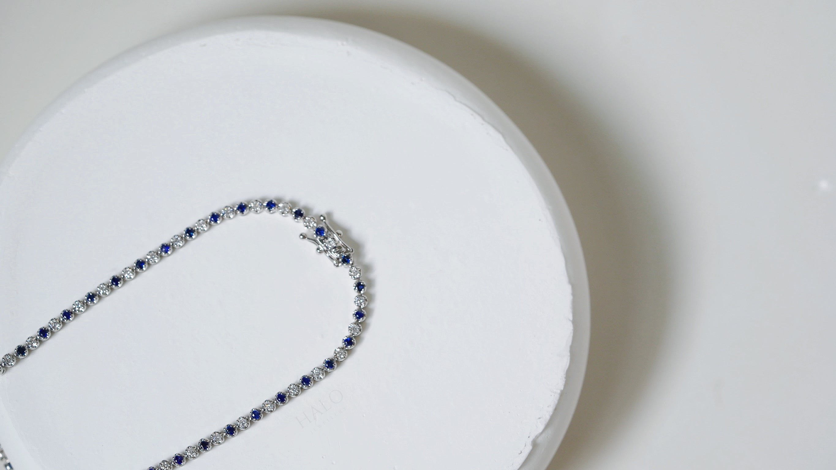 • 藍寶石拼鑽石渾身手鏈 •