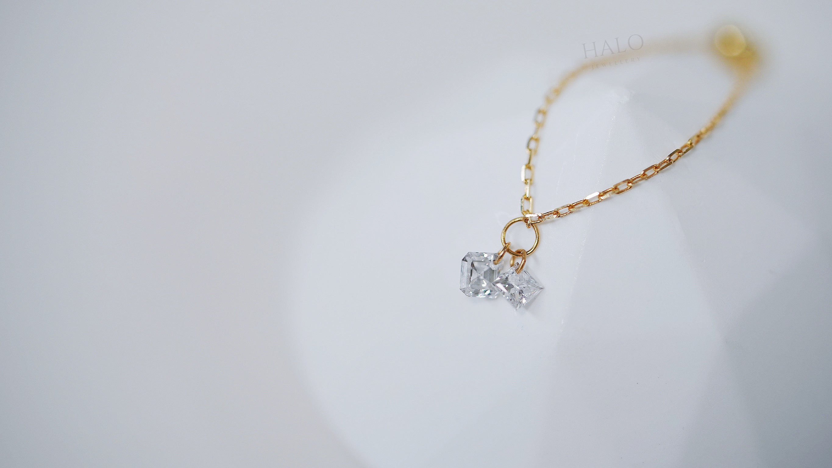 懸浮鑽石鏈戒 (雙石)