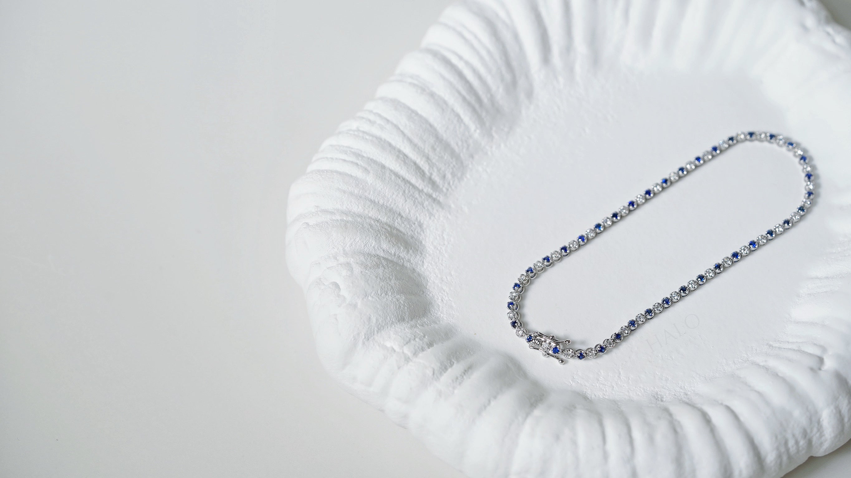 • 藍寶石拼鑽石渾身手鏈 •