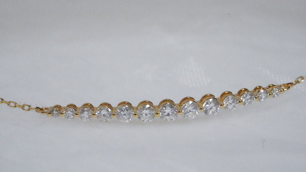 兩爪漸變鑽石手鏈