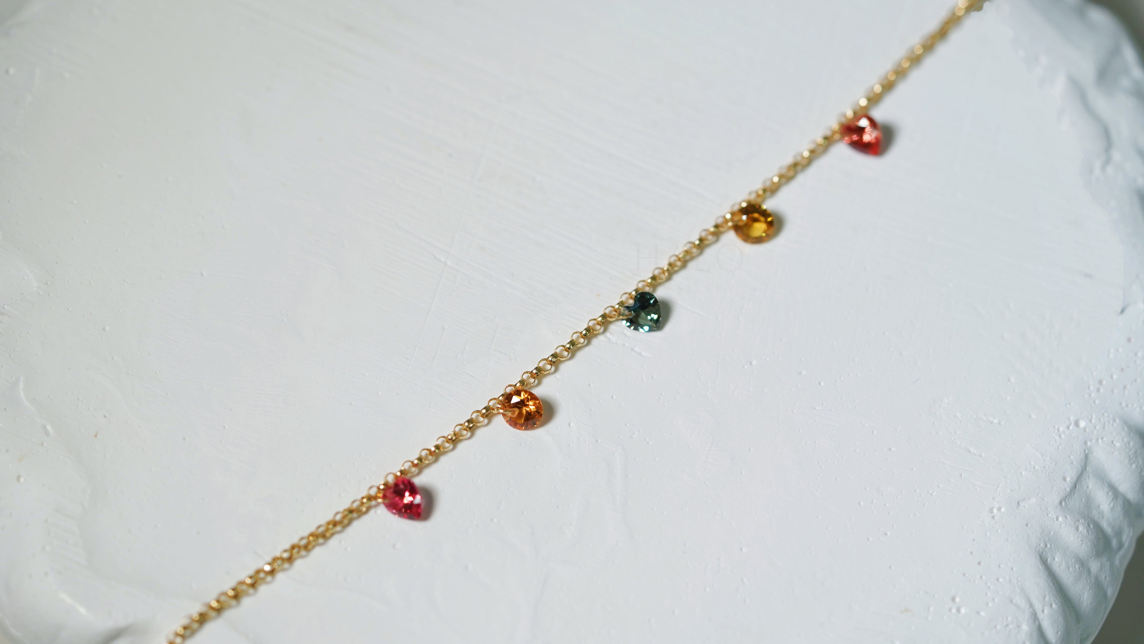 懸浮彩色寶石手鏈