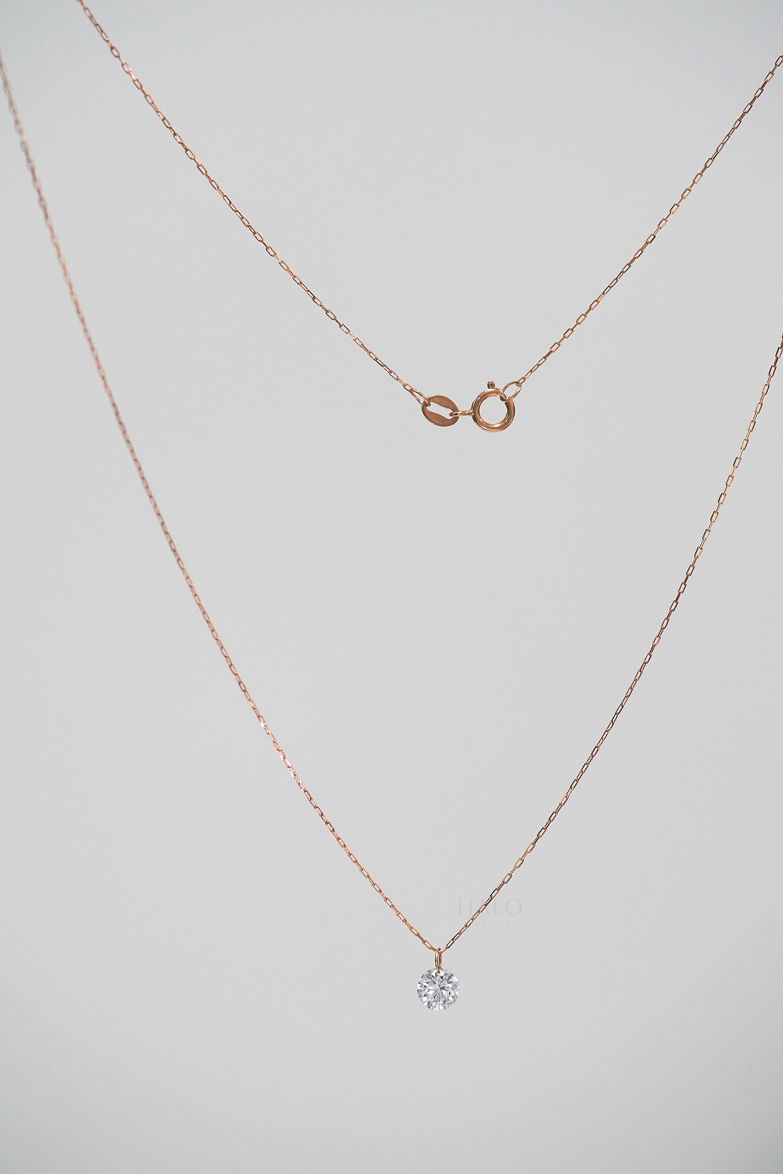 •單粒懸浮鑽石頸鏈•